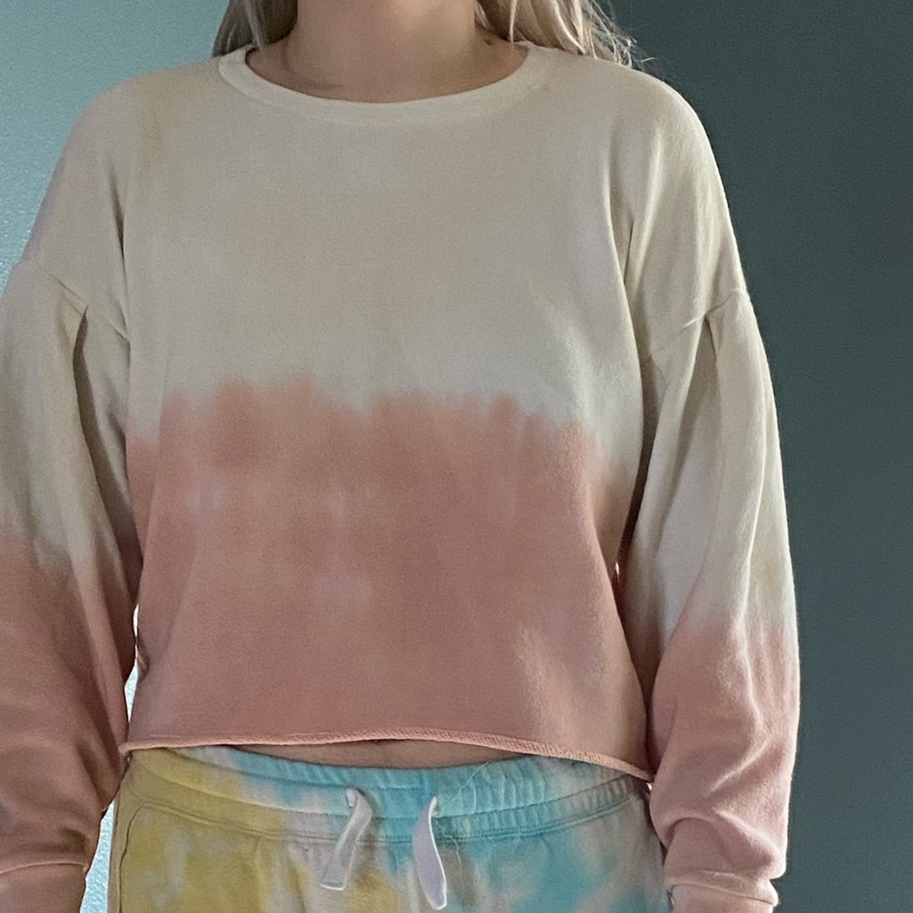 Pink and cream ombre sweater